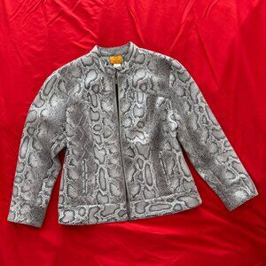 Ruby Rd Snake Print Zip Jacket - Size 0
